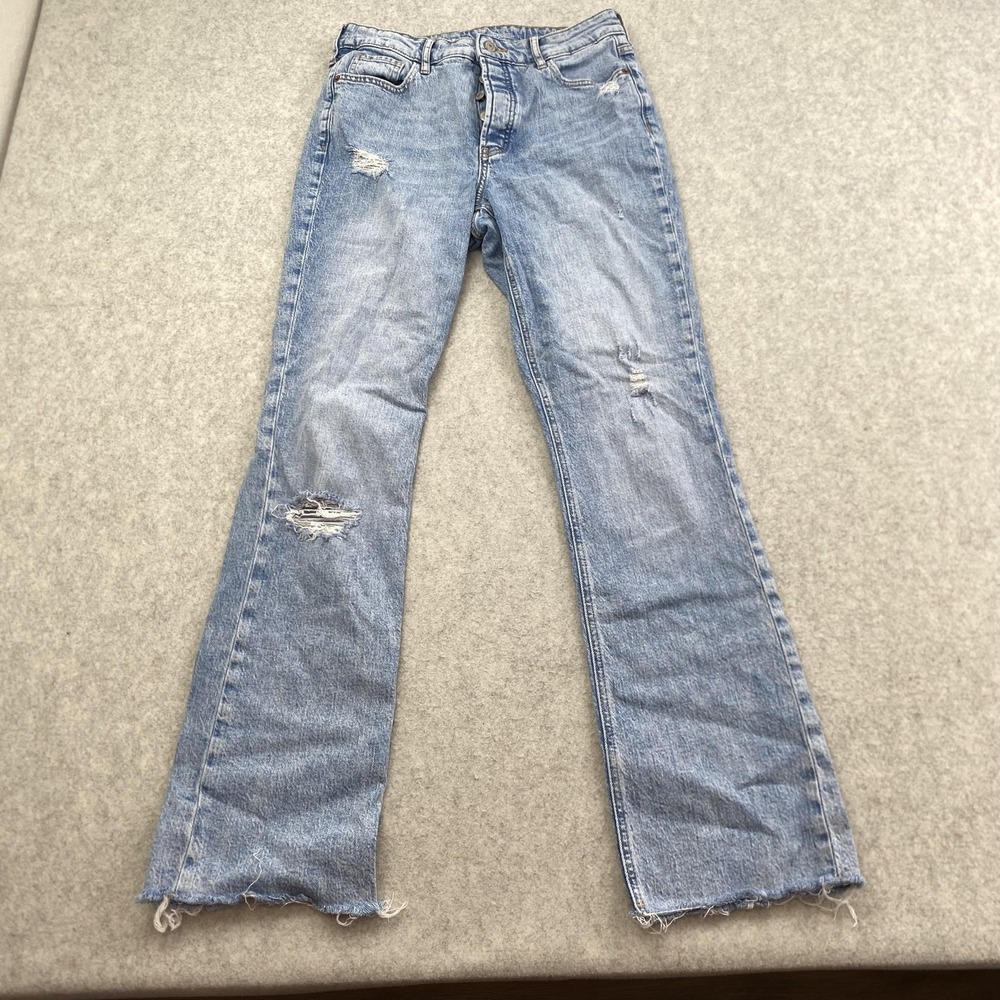 Old Navy High Rise Kicker Bootcut Jeans Womens 2 (28x29) Blue Distressed Stretch